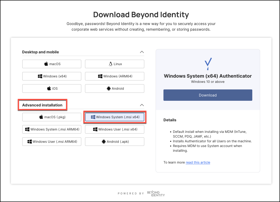 select the windows auth.png