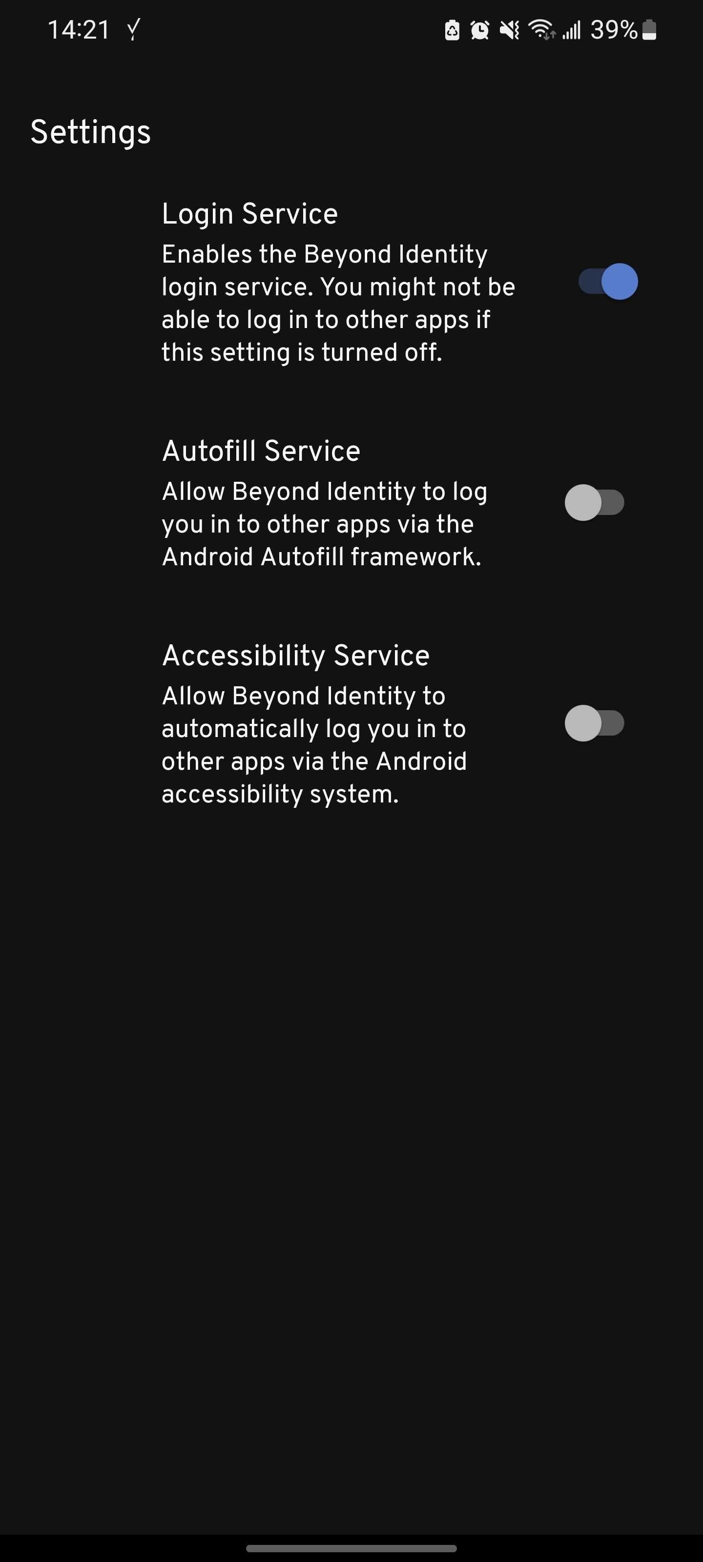Login Service notification example 1